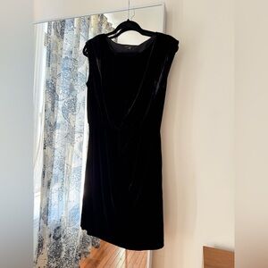 Theory Black Velvet Sleeveless Mini Dress Size 4